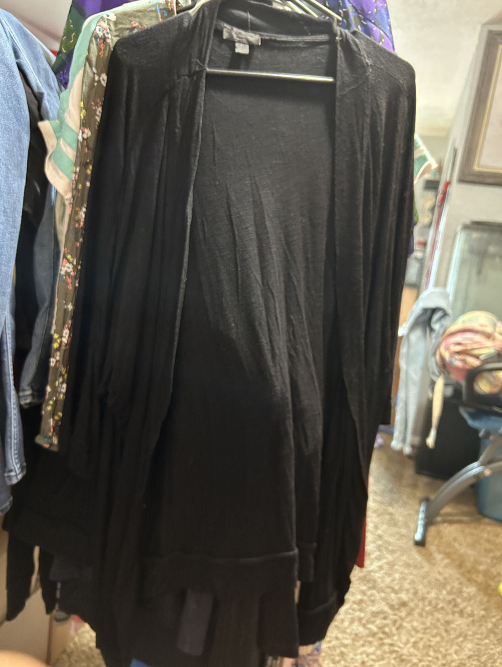 Worthington Black Open Front Cardigan 3X